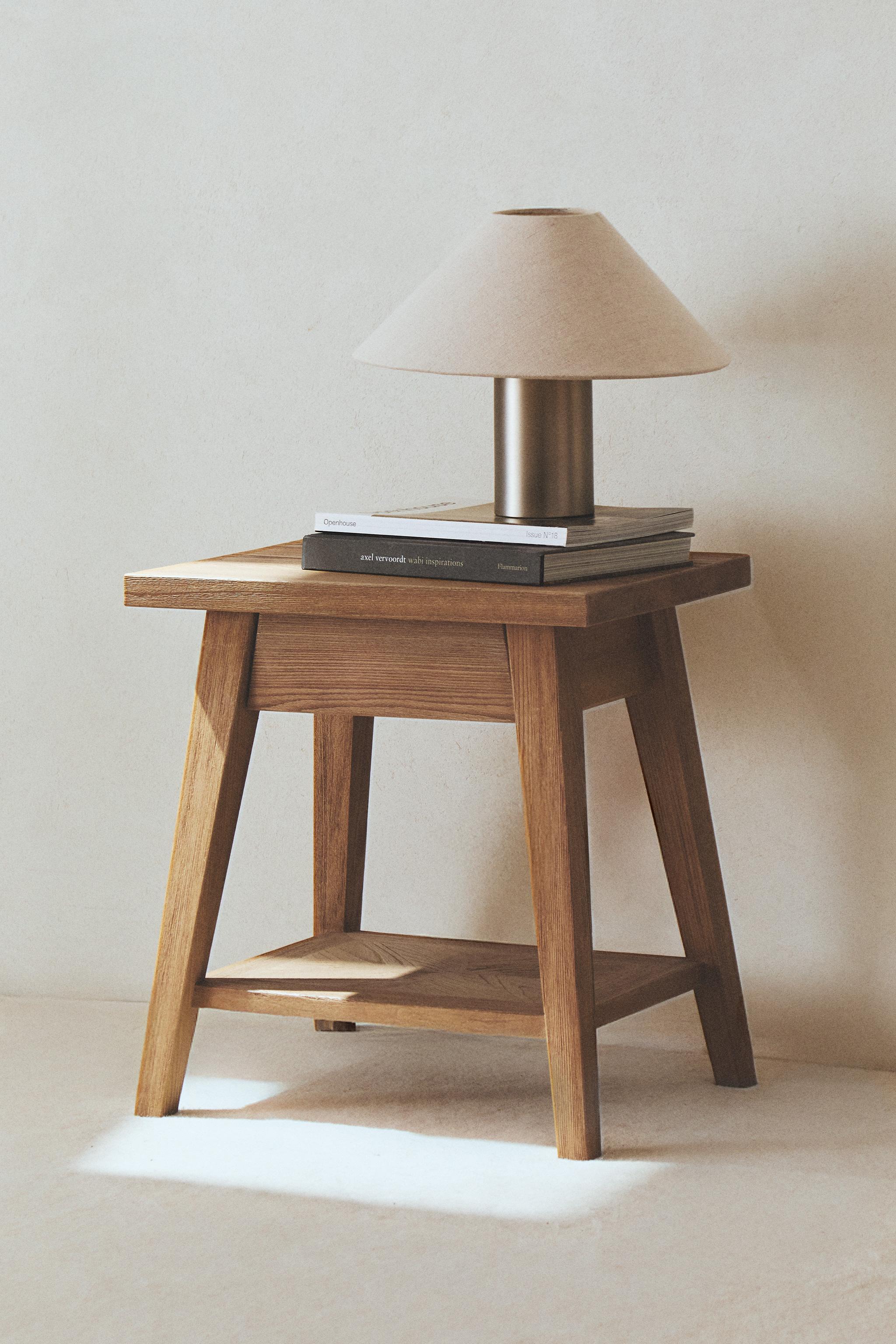 WOODEN BEDSIDE TABLE